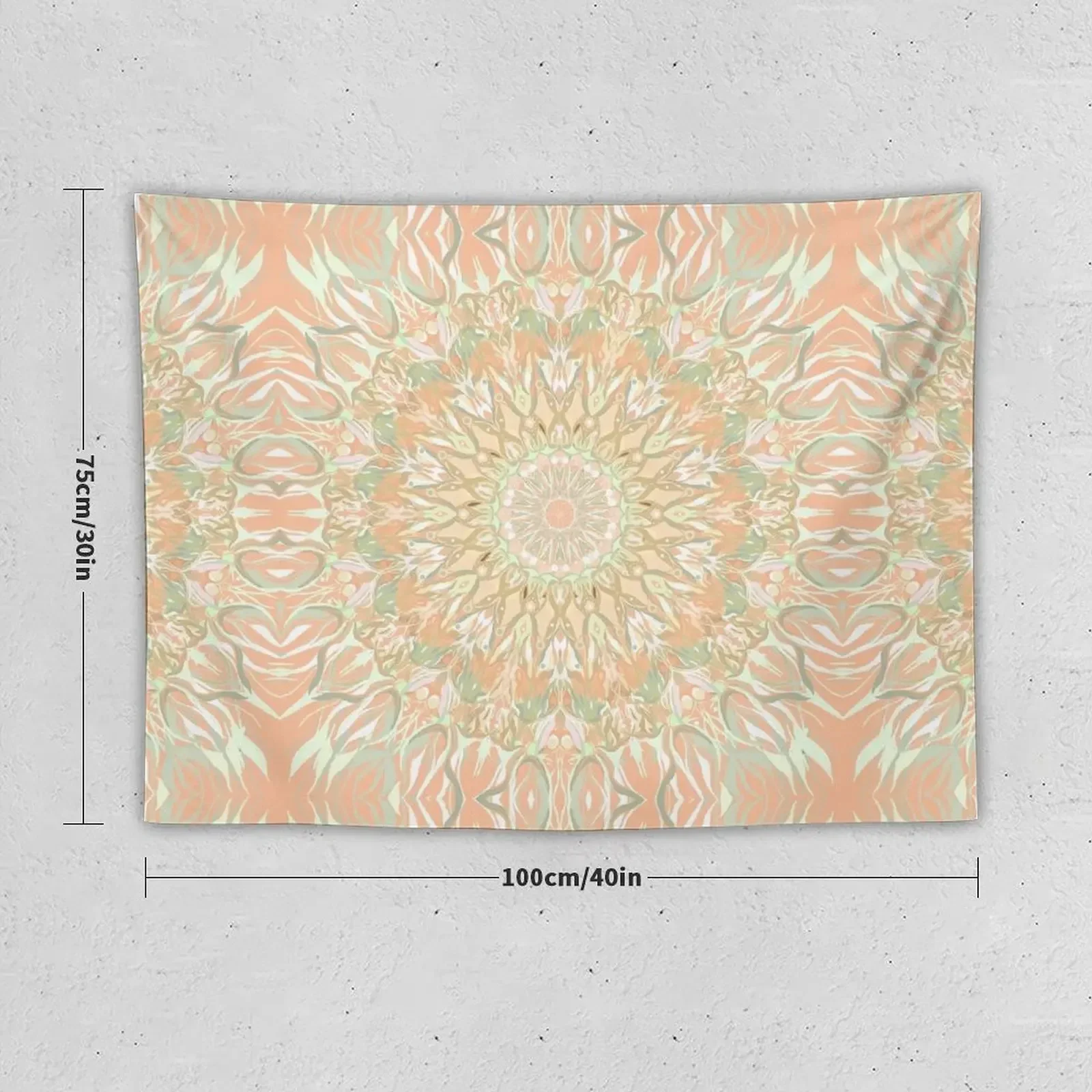 Peach Boho Mandala Pastel Digital Design Tapestry Room Decor For Girls Decoration For Bedroom Wall Tapestries Tapestry