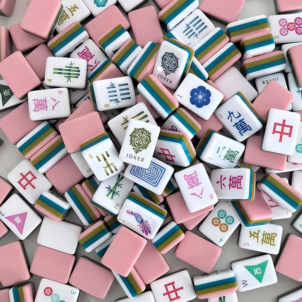 Custom Sakura 4-Layer Acrylic American Mahjong Set Engraved Mah Jongg Tiles Portable Luxury Board Game Family Gathering Gift