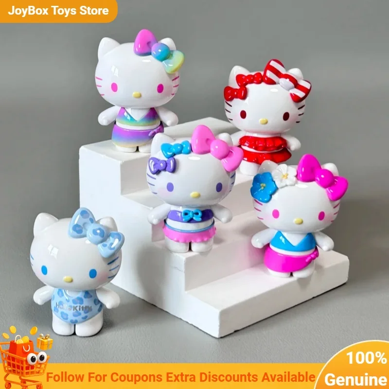Genuine Hello Kitty Swimsuit Party Series Mini Bean Blind Bag Mini Figurines Car Desktop Ornaments Surprise Collectible Gift Toy view 4