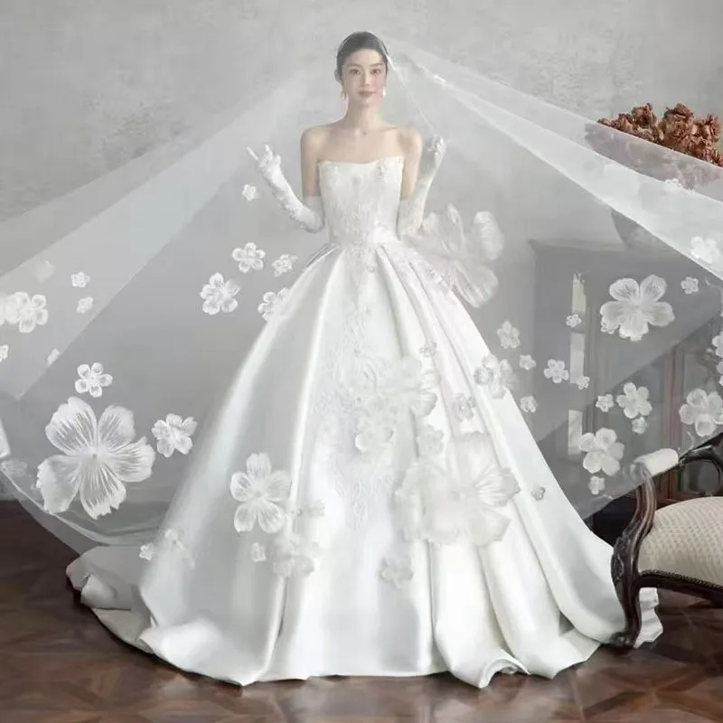 

Свадебная фата в стиле соборная фата 3,5 м с аппликацией, изысканная свадебная фата, реальные фото, длинная фата для невесты, высокое качество, Vestidos De Novia 2026