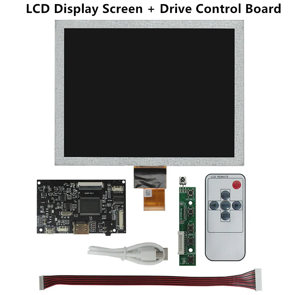 8 Inch IPS 4:3 DIY Monitor Kit LCD Display Screen Digitizer Touchscreen Panel Driver Control Board Audio HDMI-Compatible