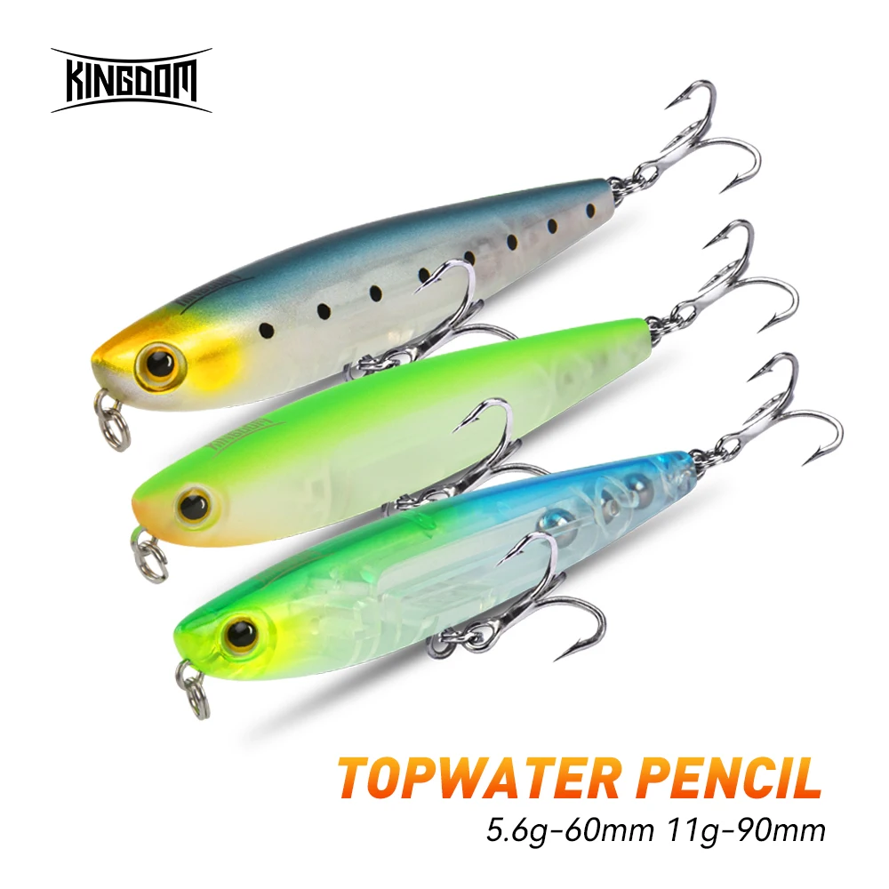 

Рыболовная приманка Kingdom Pencil 60 мм 5,6 г/90 мм 11 г Topwater Walking Dog Stickbait Искусственная приманка Жесткие качалки для ловли окуня