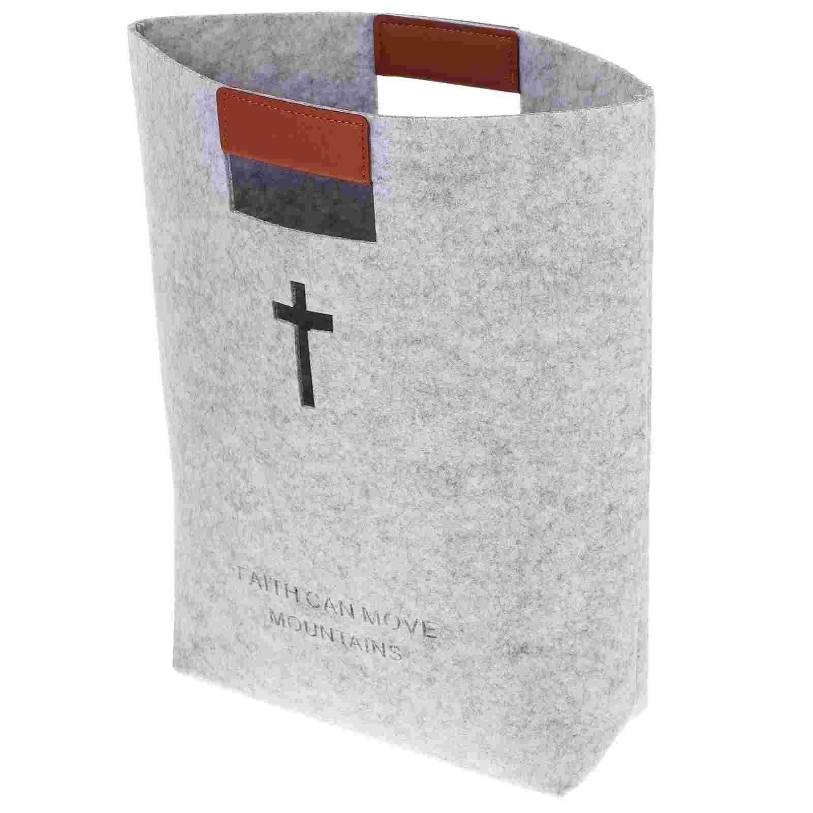 

Bible Storage Bag Felt Tote Women Gray Large Capacity Bible Accessories Church Study Grocery Bag Tote Bags Religious Gifts