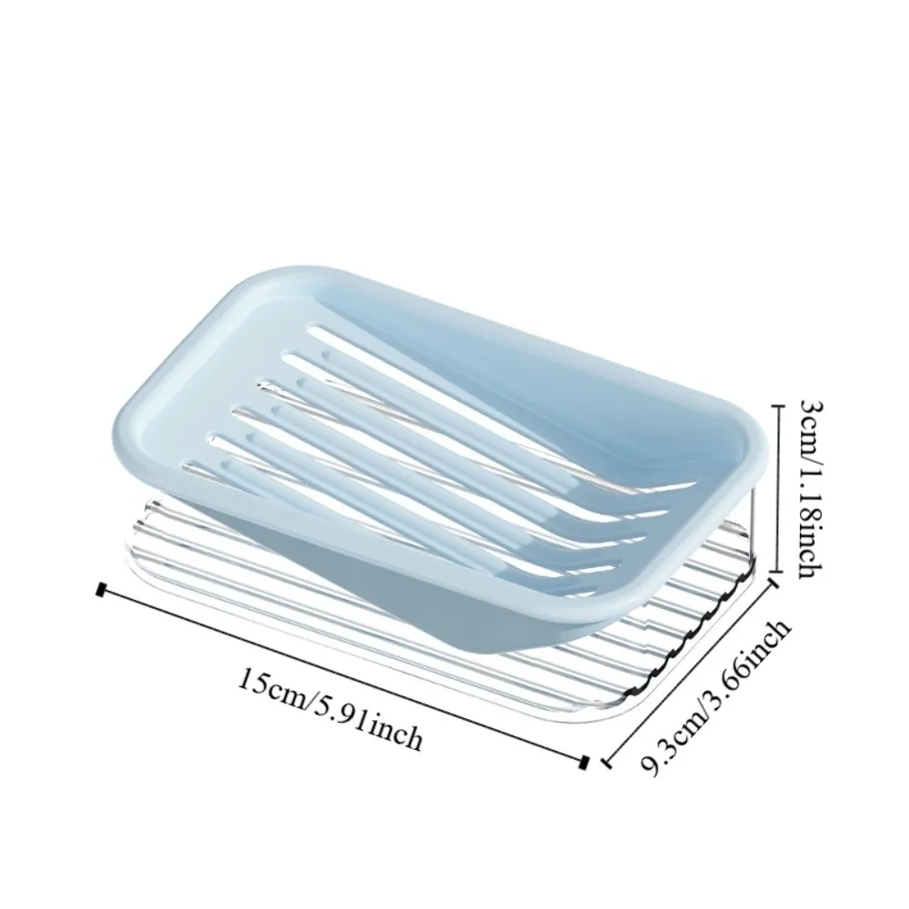 Conveniente caja de jabón de doble capa, drenaje inclinado, caja de jabón impermeable, soporte de almacenamiento de jabón grueso de plástico, cuarto de lavado