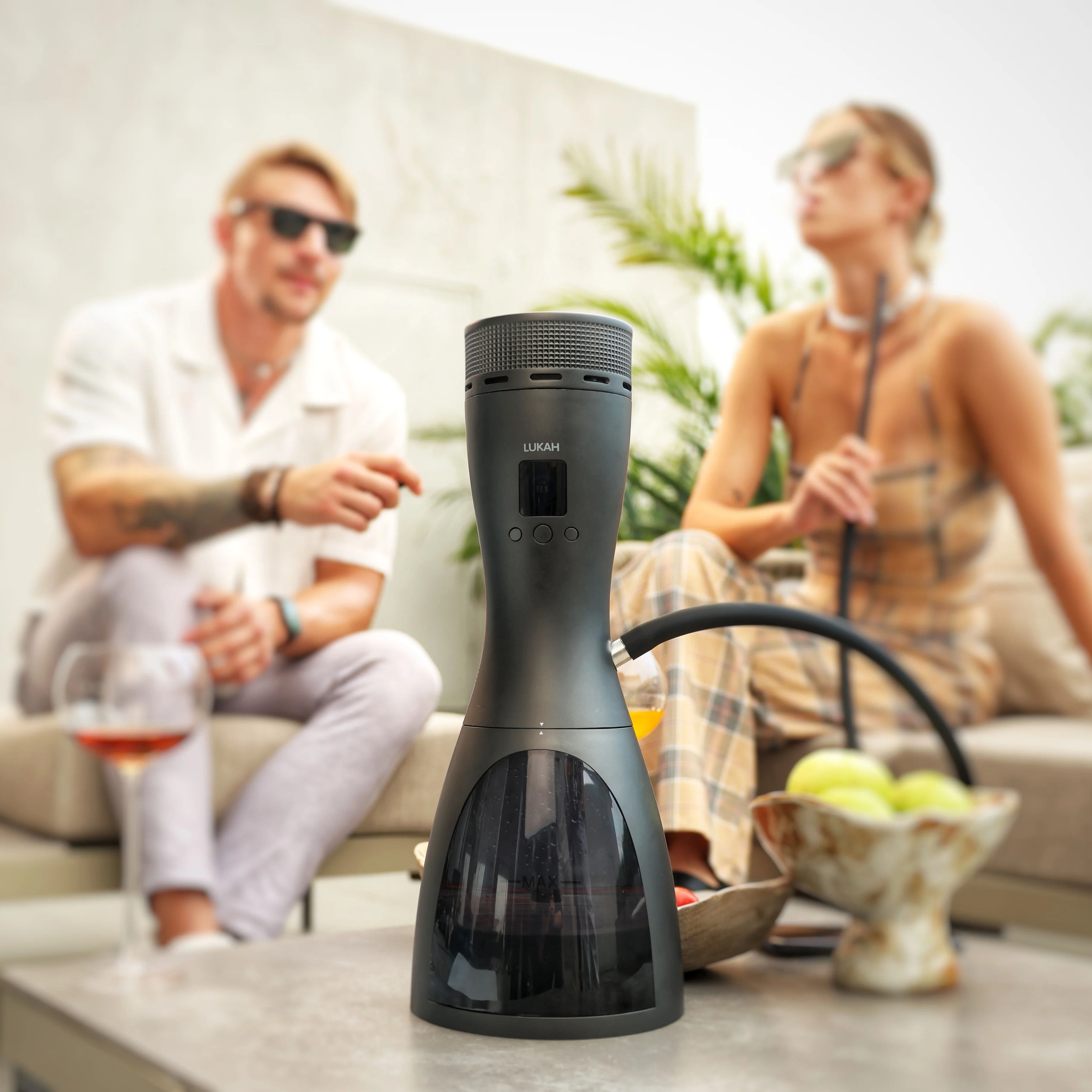 Top Sale Portable Electric With LED Light Hookah Shisha  Carbon-free  Smart Cloud Control E-hookah Set