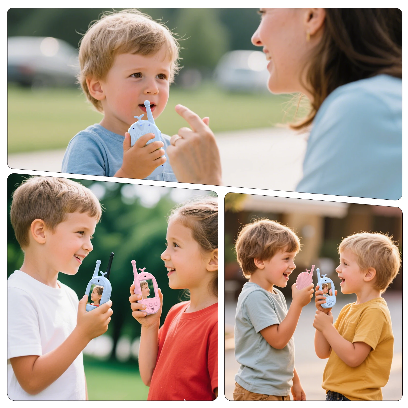 2 sztuki zabawek walkie-talkie dla dzieci, ładowalne zabawki dla maluchów z kamerą HD i zmieniaczem głosu, zabawki interkomowe o dużym zasięgu