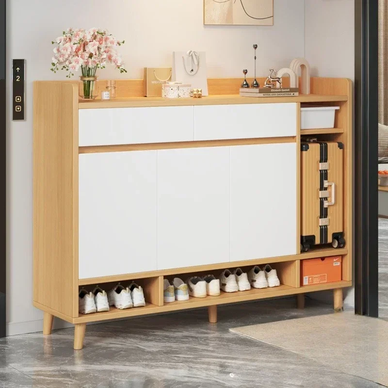 Multi-functional shoe cabinet household door locker integrated multi-layer entrance cabinet shoe rack