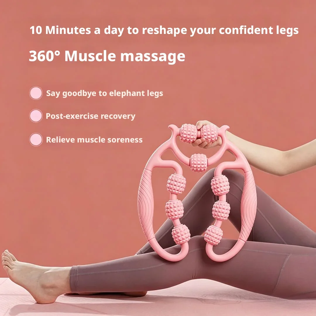 360° Muscle Massage Roller 9 Wheels Leg Massager Tool For Relaxing Relieve Muscle Soreness Post-workout Recovery Home Use