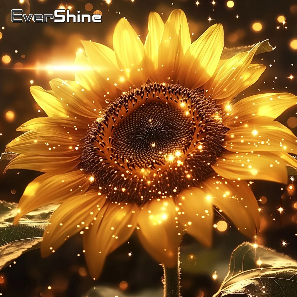 Evershine Diamond Mosaic Flower Full Square Drill DIY Diamond Painting Sunflower Picture Of Rhinestones Embroidery Wall Decor
