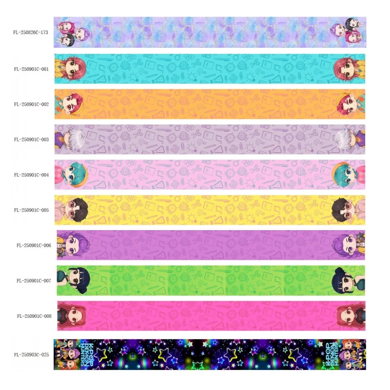 Cartoon Two Ends Printed Grosgrain Ribbon 75mm 3inch 50yards for Haribows DIY Handmade Accessories