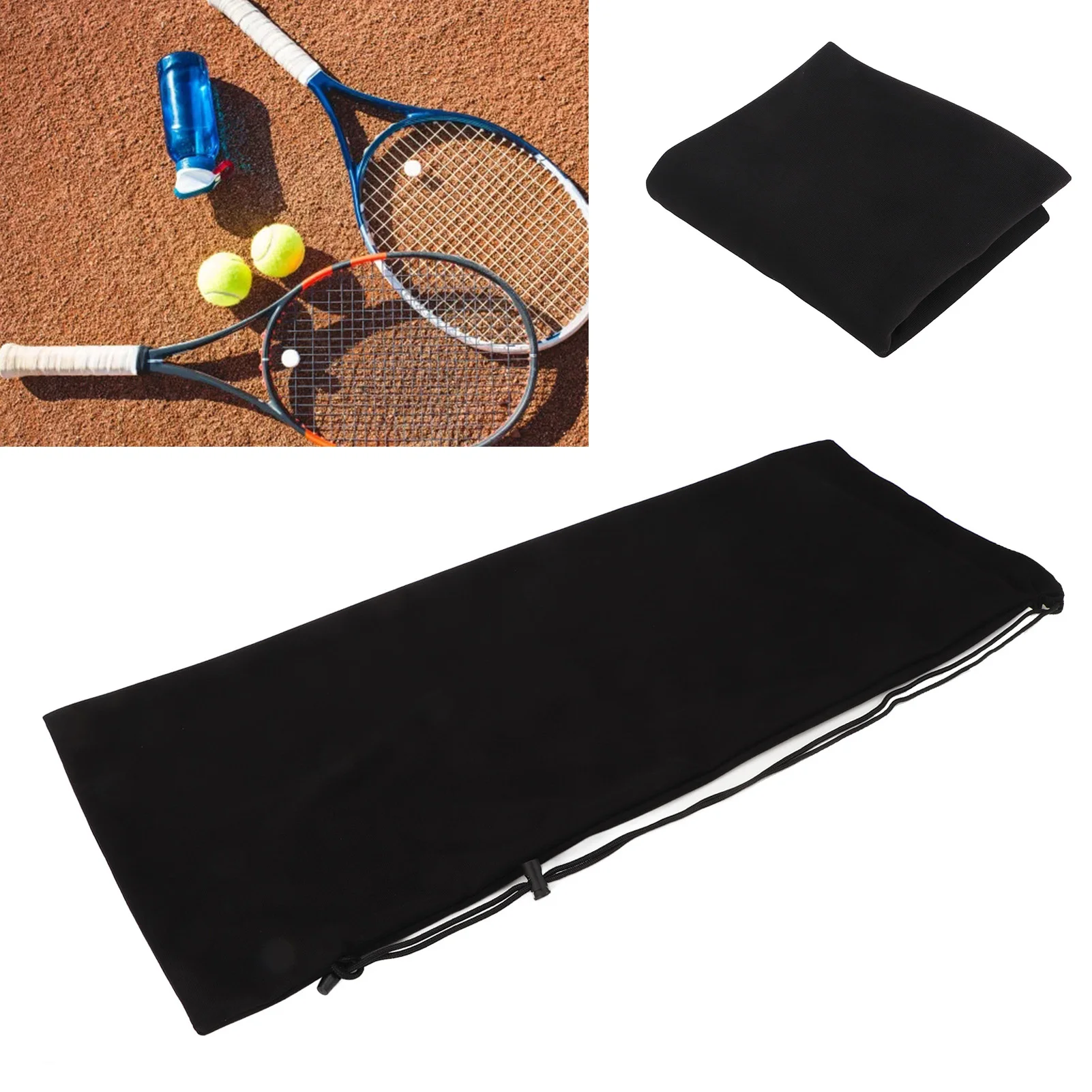 

Сумка для хранения теннисных ракеток, бархатная ткань, сумка для теннисных мячей на шнурке, сумка для переноски обуви