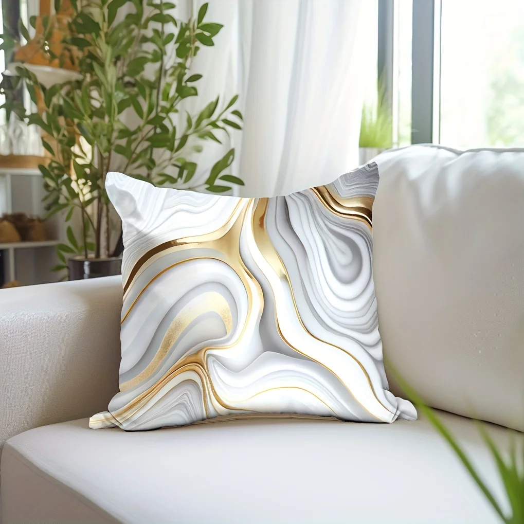 1pc Marble Throw Pillow Covers 18x18 Inch Modern Abstract Wave Cushion Covers Home Decor for Couch Cushion Cases