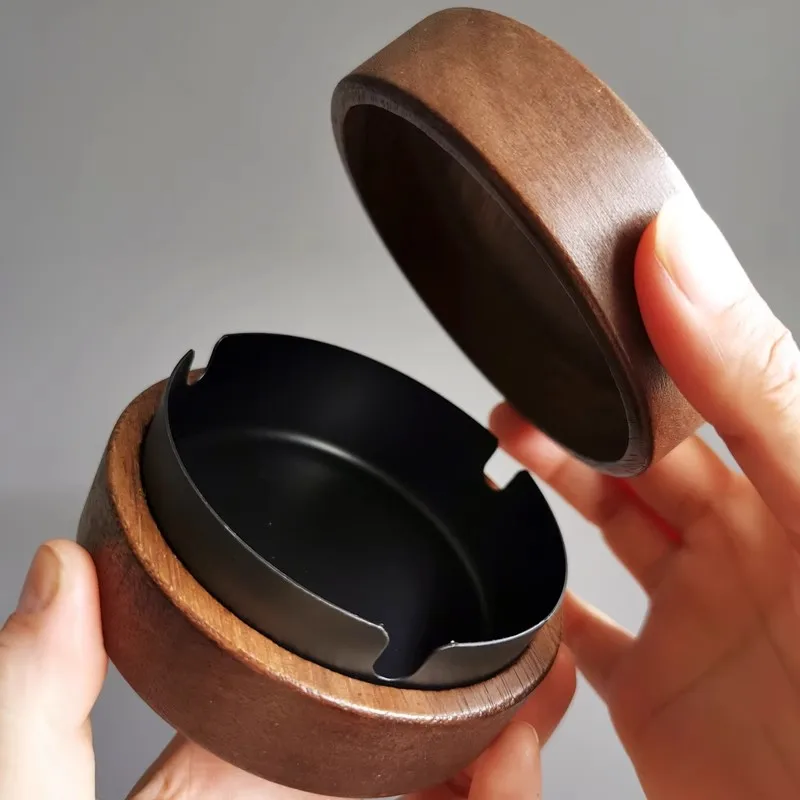 

Retro Wood Ashtrays Tobacco Shop Outdoors Cigarette Lighter Modern Ashtrays Living Room Smoking Tray Home & Garden Asbak Lsyhg