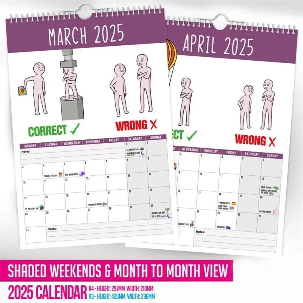 

Daily Weekly Monthly Planner 2025 Calendar Paper Hangable Wall Calendar Home Ornaments How To Talk To Small People Calendar