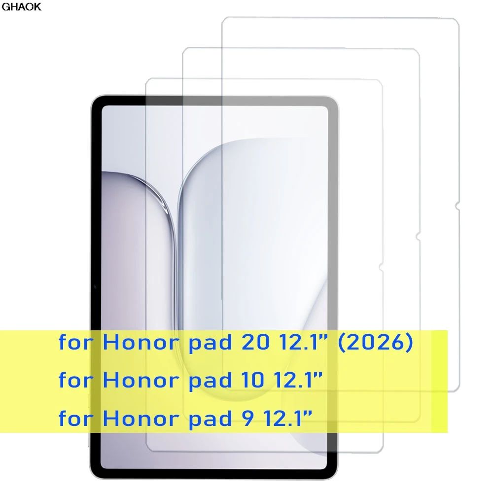 Tempered Glass Screen Protector for Honor Pad 20 2026 10 12.1''/Pad 9/Pad 9 Pro 12.1-inch/V8 Pro Tablet Protective Film HD Clear