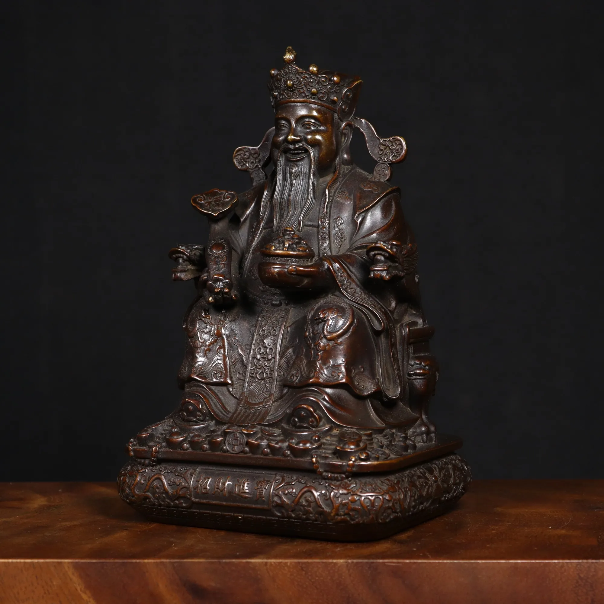 Double Dragon Brass Incense Burner - Elegant Home Decor Craft Sculpture for Entryway, Tea Table & Living Room