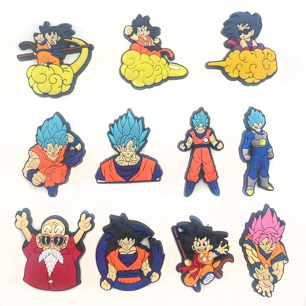 1/11Pcs Cute Dragon Ball Shoe Charms Soft Waterproof PVC Clog Pins For Slides Sandals Super Saiyan Decor Custom DIY Accessories