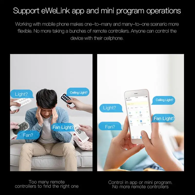 Interruptor inalámbrico inteligente de 2,4G, dispositivo con aplicación de Control de protocolo WiFi, Control remoto táctil, herramienta para el hogar