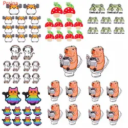 Prajna10PCS Cartoon/Animal Patch Iron On Embroidered Patches For Clothing Stickers Frog Cat Penguin Hedgehog Patches On Clothes