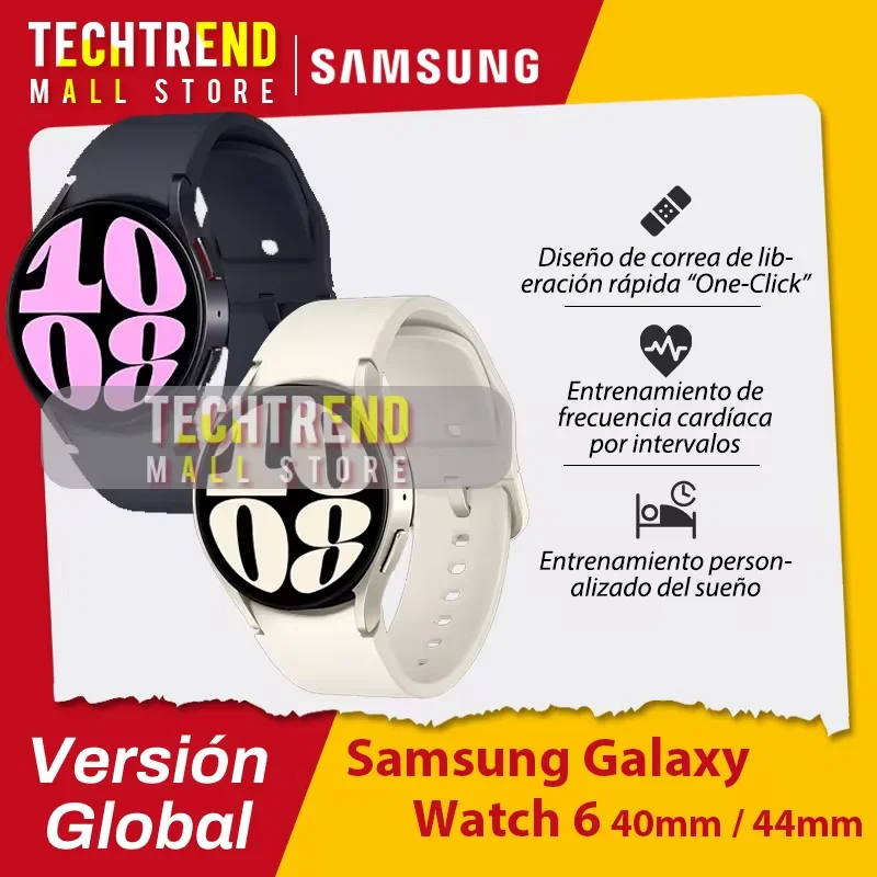 Global Version Samsung Galaxy Watch 6 40mm R930 44mm R940 Smartwatch Super AMOLED Display Bluetooth 5.3 Blood Pressure