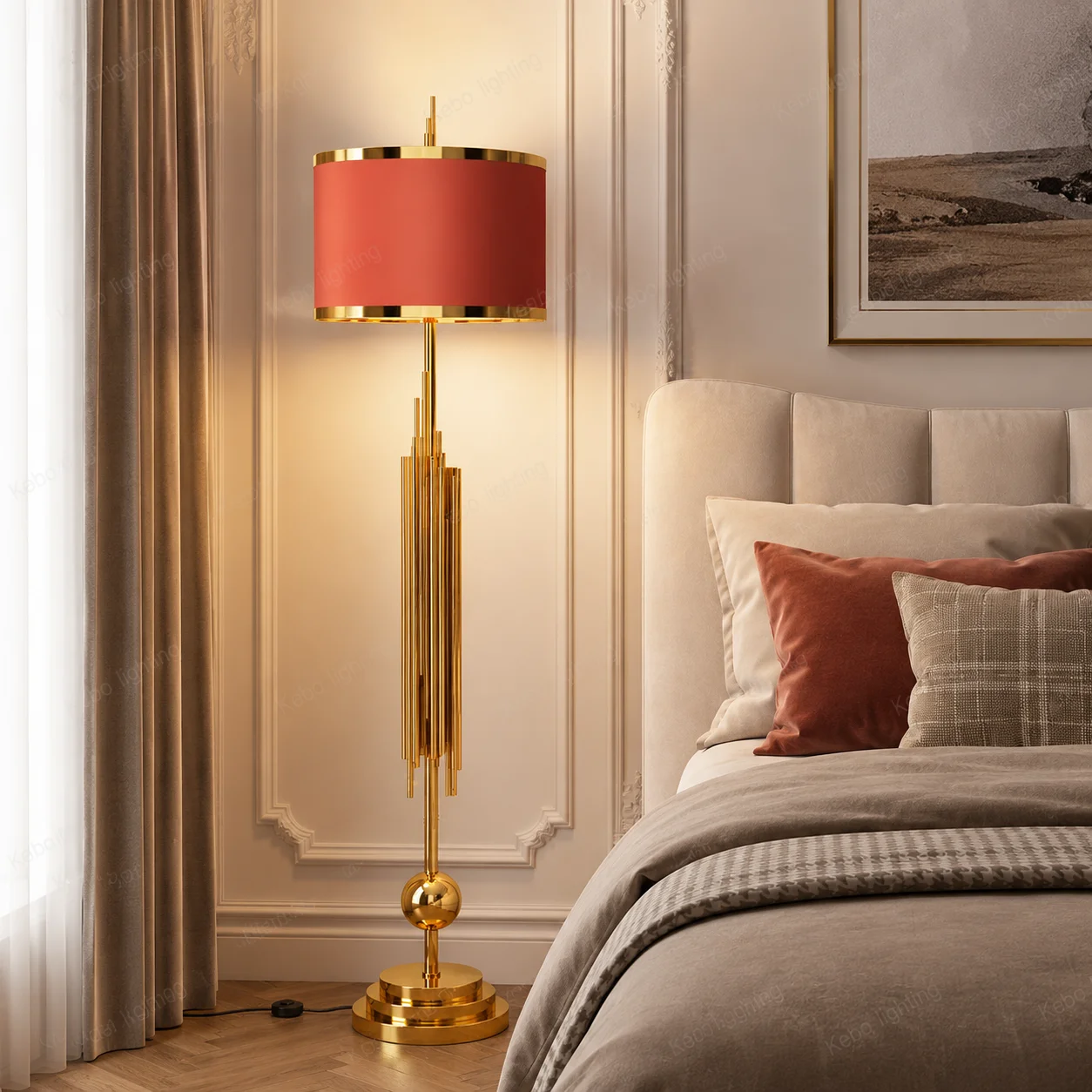 New Luxury Modern Floor Lamp, Standing Floor Light for Living Room, Bedroom & Master Bedroom Home Decor Floor Lamp Sofa Side