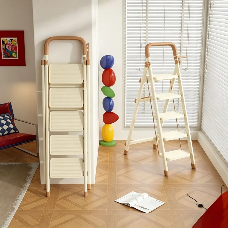 New Household Square Folding Ladder 4 5 Steps Multi Purpose Carbon Steel A Frame Gift Multi Functional Step Ladder Folding