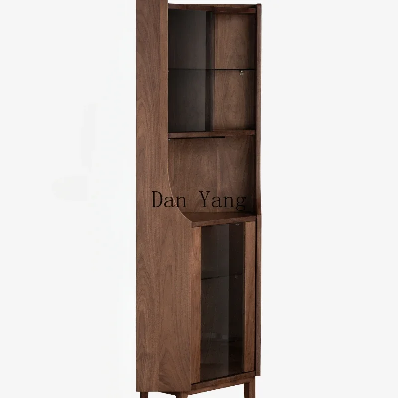 yj North American Black Walnut Corner Locker Corner Cabinet All Solid Wood Corner Cabinet Triangle Cabinet WineLiving