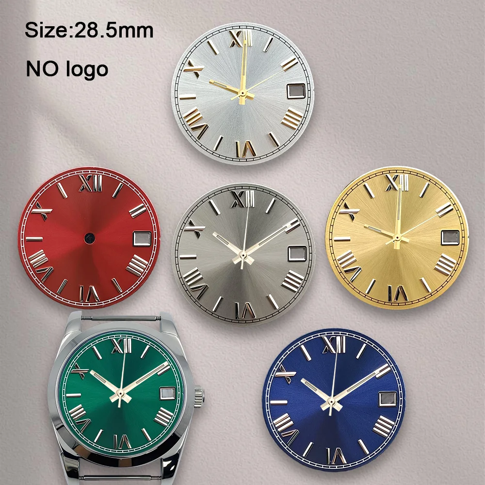 Nh35 Dial No Logo 28.5mm Watch Roman Numeral Dial For NH35 Movement   Custom Logo Watch Dials Hands Watch Repair Tools