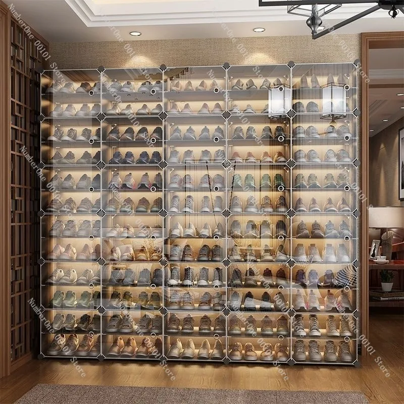 Simple Shoe Cabinet Large Capacity, Household Dust Proof Storage, Multi Layer Shoe Rack Economical Door Storage