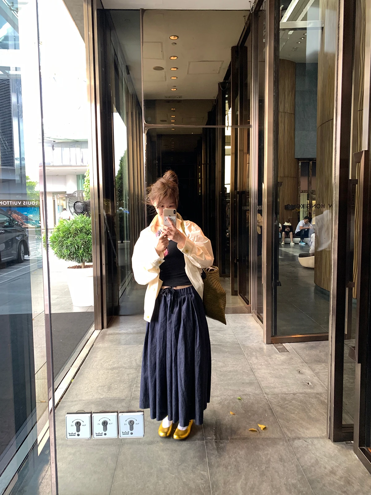 

Юбка Vcruan Aige Ruan Series London Pioneer из льняного хлопка и денима, А-силуэт, со средней талией, для повседневной носки