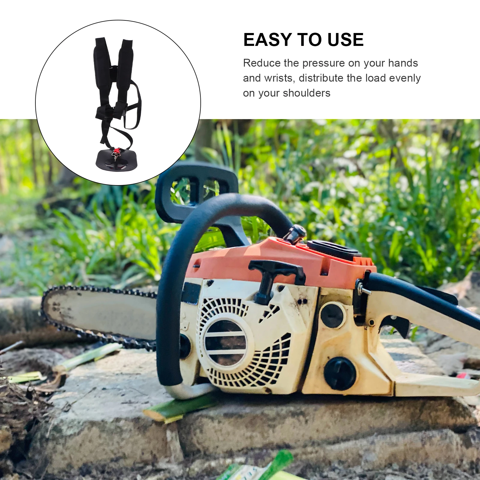 

Grass Trimmer Shoulder Strap Padded Belt Lawn Mower Harness Double Shoulder Gardening Tool Accessory Durable Practical