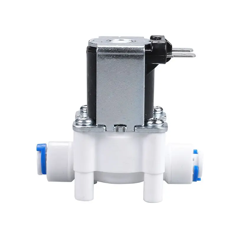 

Plastic Solenoid Valve 12V 24V 220V 1/4" Hose Pipe Quick Connection Water Purifier Drinking Fountain Pressure Controller Switch