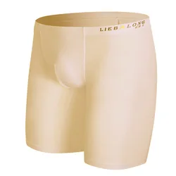 Men Trunks Long Legs Boxershorts Pouch Underwear Ice Silk Breathable Panties Wear-Resistant Boxer Shorts Sports Fitness Slip