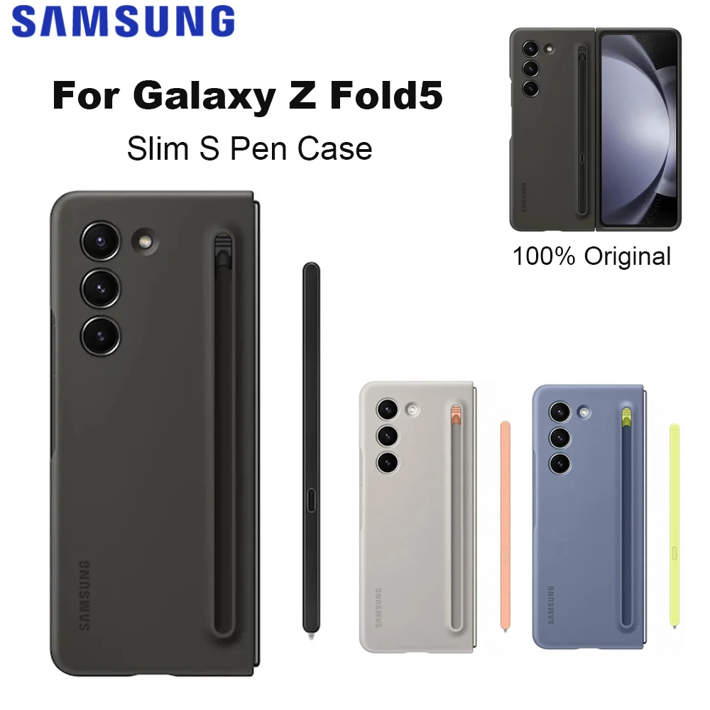 

Original For Samsung Galaxy Z Fold 5 Slim S-Pen Protective Case Samsung Galaxy Z Fold5 Silicone Cover cases EF-OF94P