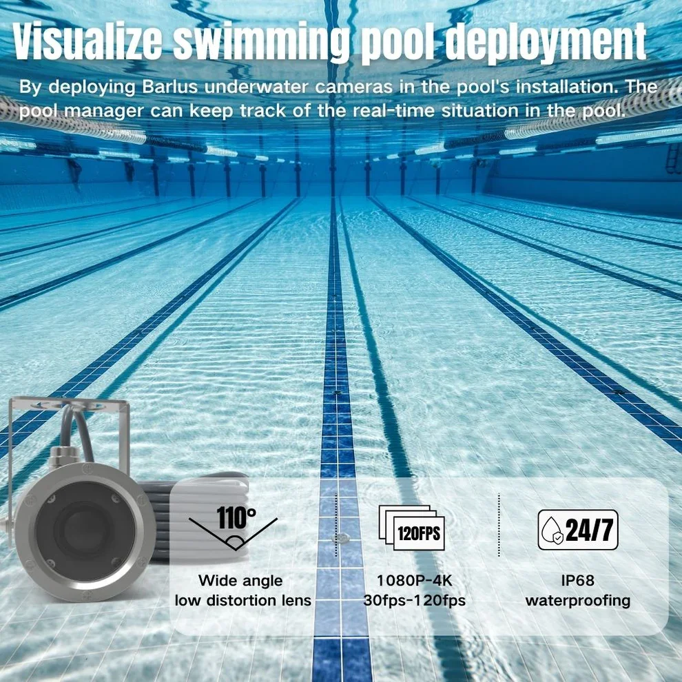 Best Swimming Pool Monitoring Underwater Synchronized Swimming Live 120FPS High Speed Underwater ipcam no light