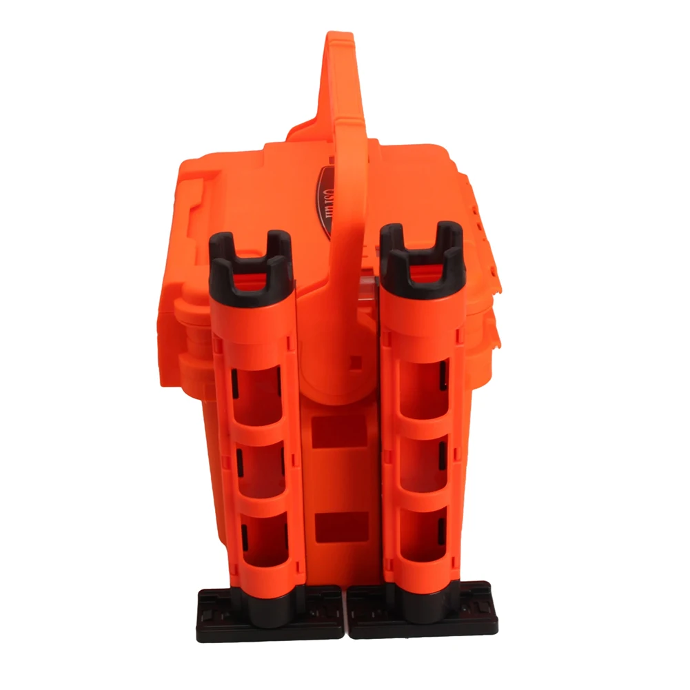 Scatola da pesca in plastica Porta canna da pesca Scatola da pesca multifunzionale Supporto per canna Scatola da pesca Scatola portaoggetti per asta Supporto per asta