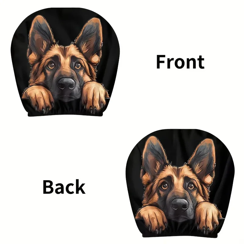 2pcs Headrest Covers Ghost 2pcs Headrest Covers Horror Border Collie Sheepdog Pattern Car Headrest Covers 2Pcs Universal Fit All