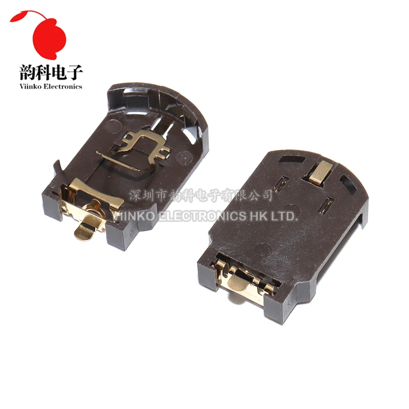 10pcs CR2032 plastic button cell battery base holder for SMD SMT coffee