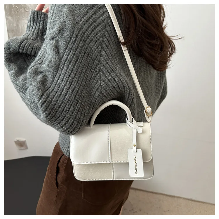 Damen-Aktentasche Handtasche Crossbody Schultertasche mit Druckknopfverschluss Alltagstasche Geometrisches Muster Formelle Arbeitstasche – Detail 8