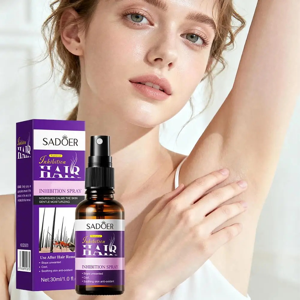 30ml Natural Hair Inhibiting Spray Permanent Hair Inhibition Serum Painless Depilatory Inhibits Chest Armpit Thigh Hair Growth