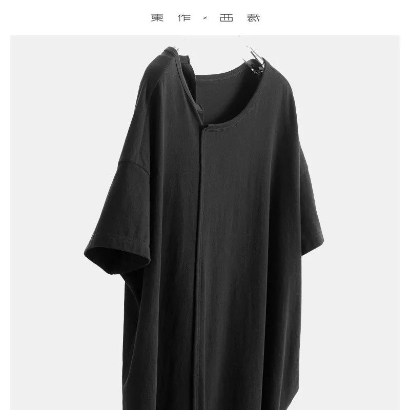 여성을위한 여름 새로운 순수 코튼 블랙 티셔츠 드레스