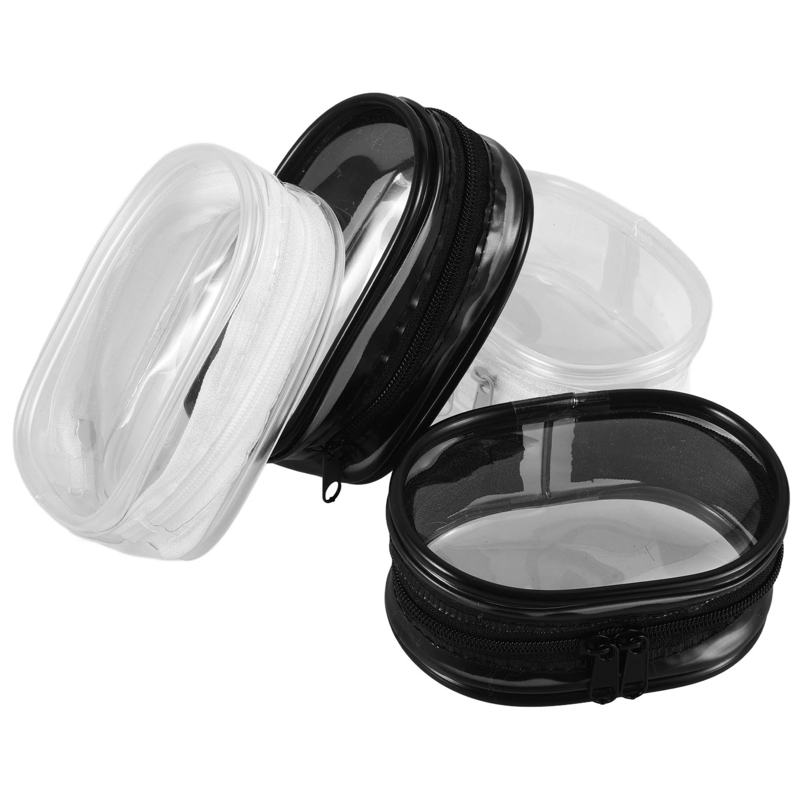 

4pcs Transparent PVC Bags for Baby Storage Case Black White Round Cabin Pouch Travel Accessories