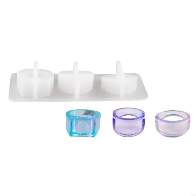  Epoxy Resin Ring Molds Set of 3 Linked Silicone Cavities for Jewelry Making