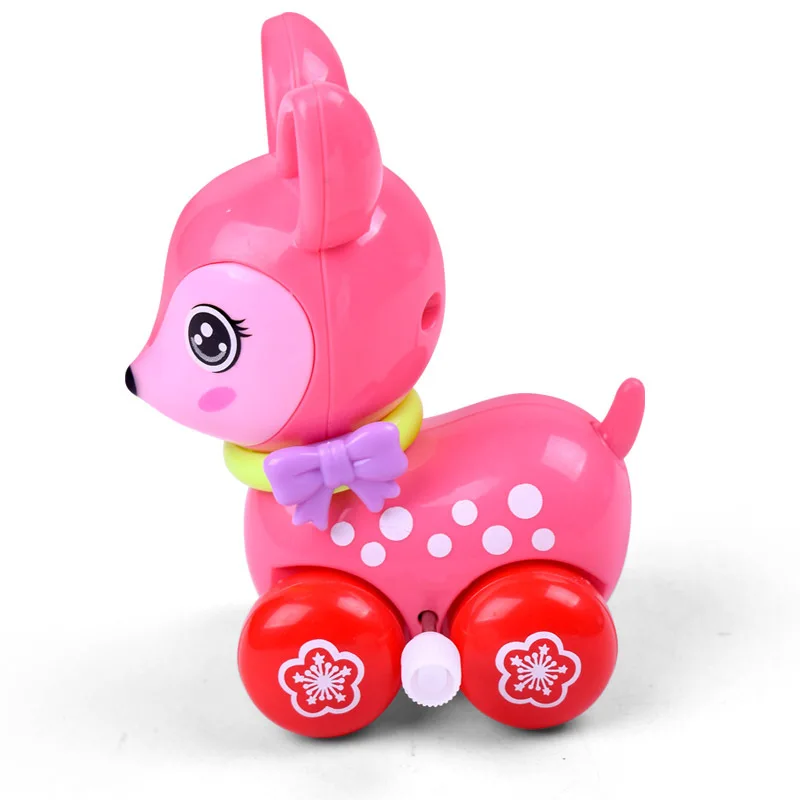 NEW Cute Cartoon Animal Deer Wind Up Toys Colorful Clockwork Spring Newborn Toys Running Toy for Kids Baby Gifts for Children