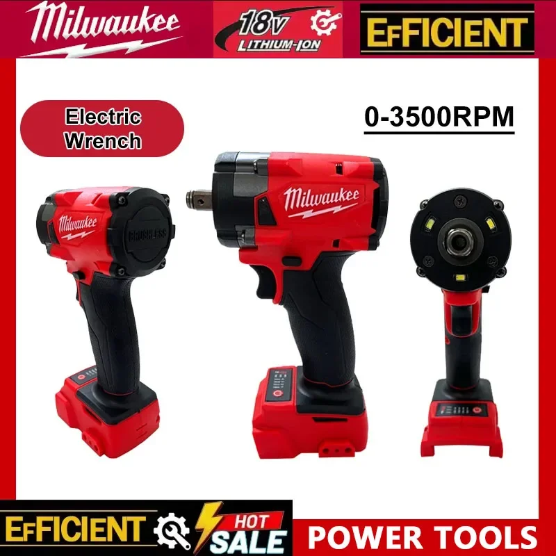 

2025 Milwaukee Brushless Cordless 1/2 Electric Wrench Car Truck Repair Screwdriver Impact Drill Rechargable For Battery Tools