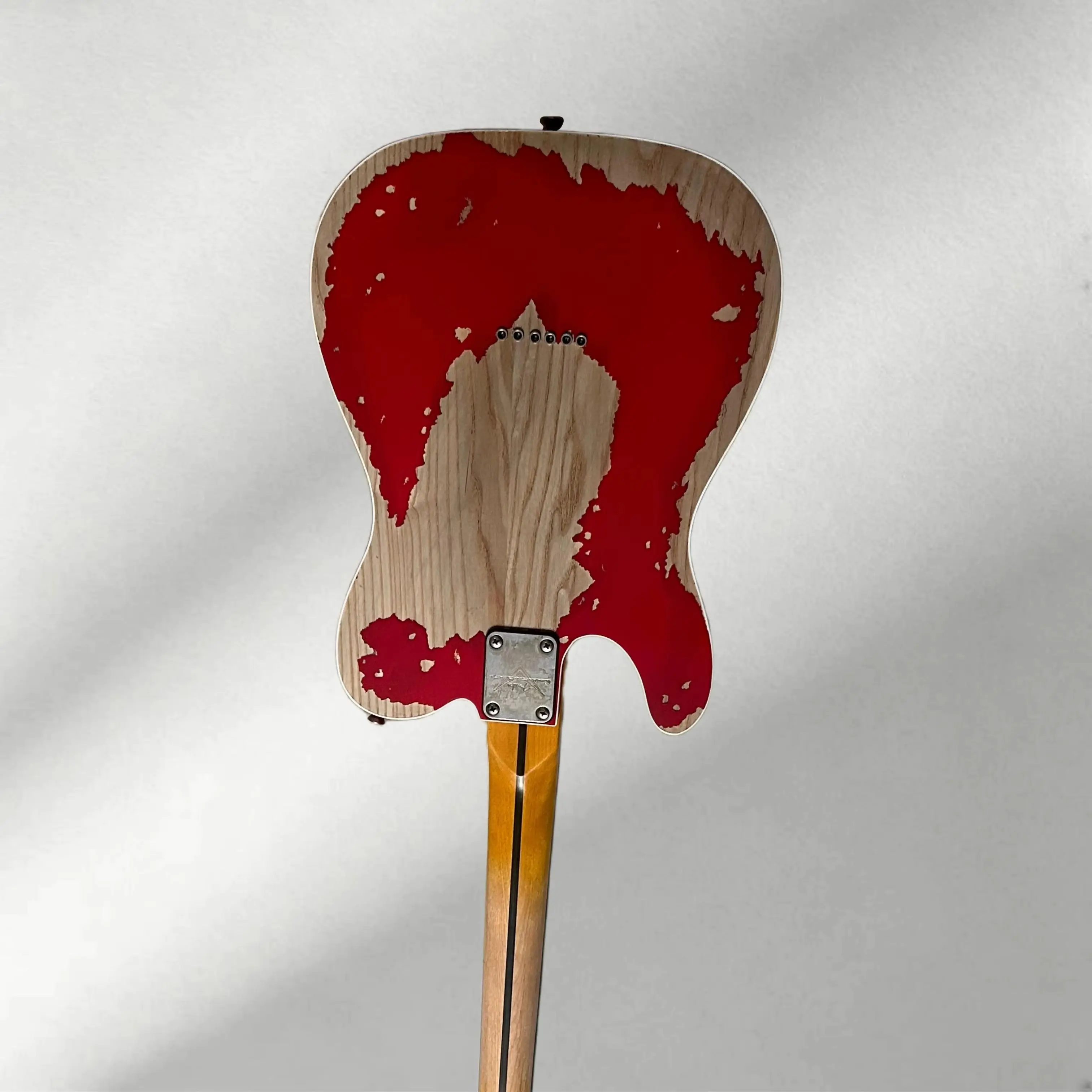 Aged Electric Guitar Ash Body Rosewood Fretboard Red Color Double Binding view 2
