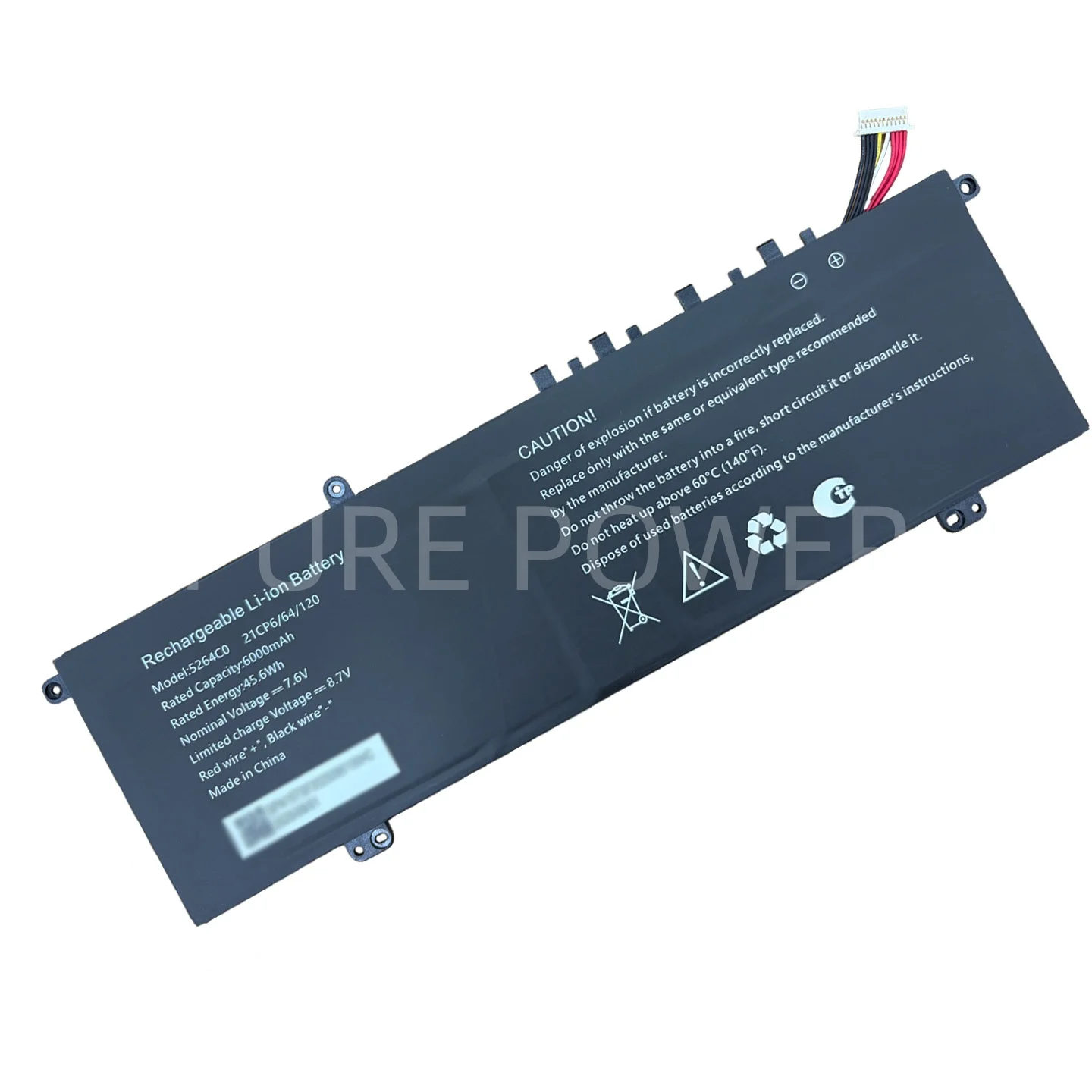 New Laptop Battery 5264C0 7.6V 45.6WH 6000mAh High Quality 11 Pin 10 Wire For HAIER Leadpie M1 Series