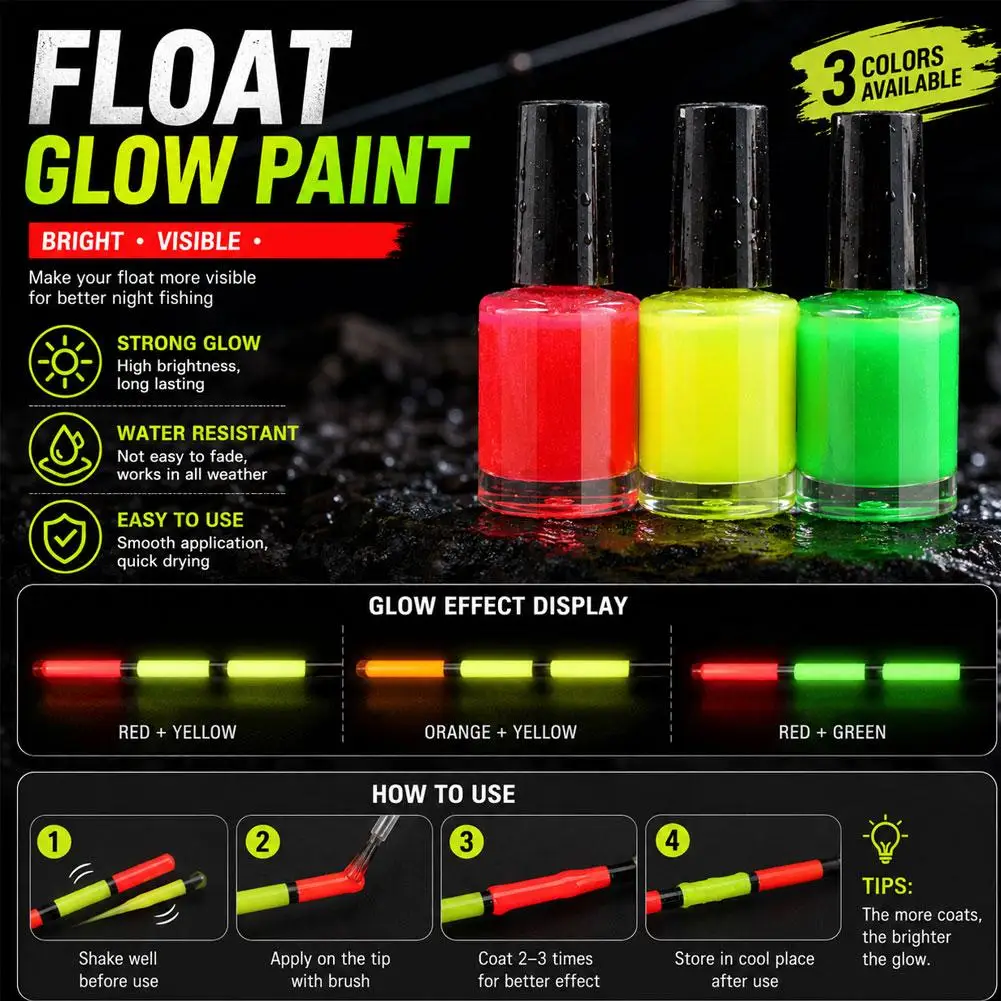 Fluorescent Fish Float Tail Paint Enlarging Repair Paint for Night Fishing Supplies Wholesale Quality Fishing Equipment