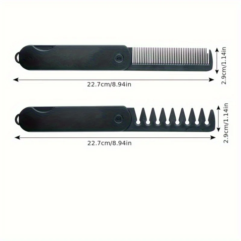Multifuncional Portable Folding Pocket Combs Wide Tooth Oil Head Comb Beard Combing Barber Hair Clipper Comb Hair Styling Tools view 4