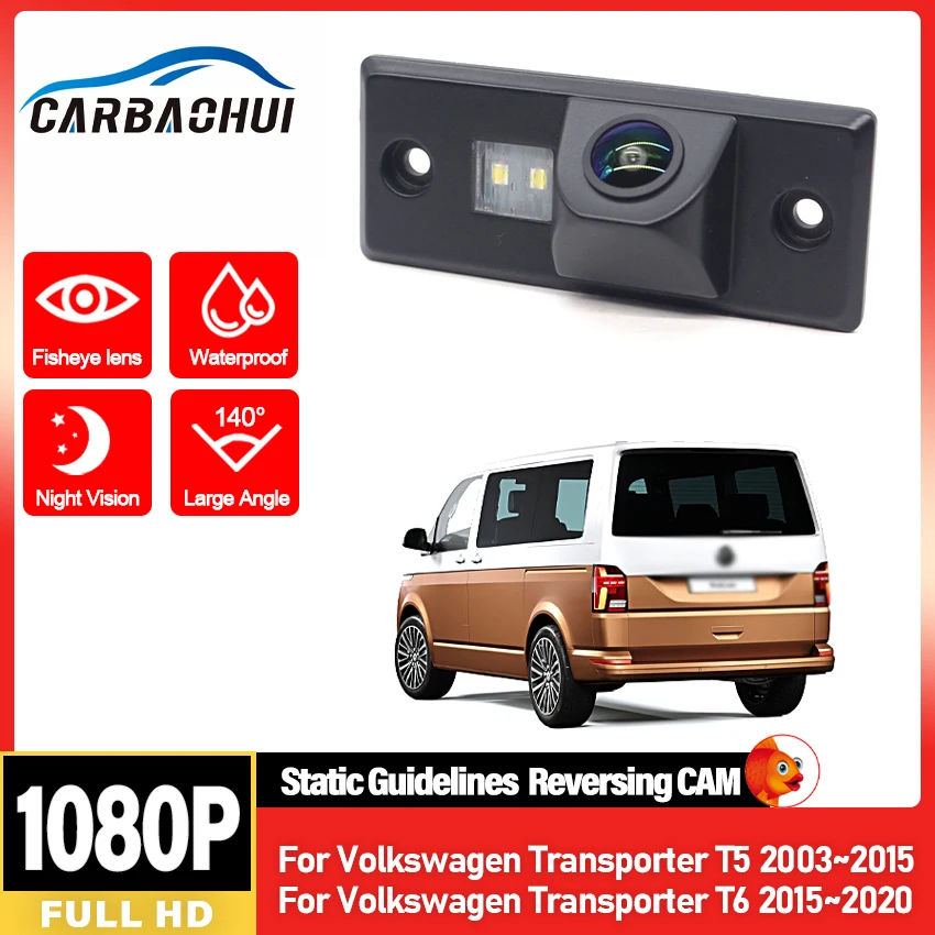 

HD 1080x720P Car Rear View Camera For Volkswagen Transporter T5 2003~2015 T6 2015~2020 CCD Car Rear Camera License Plate Light